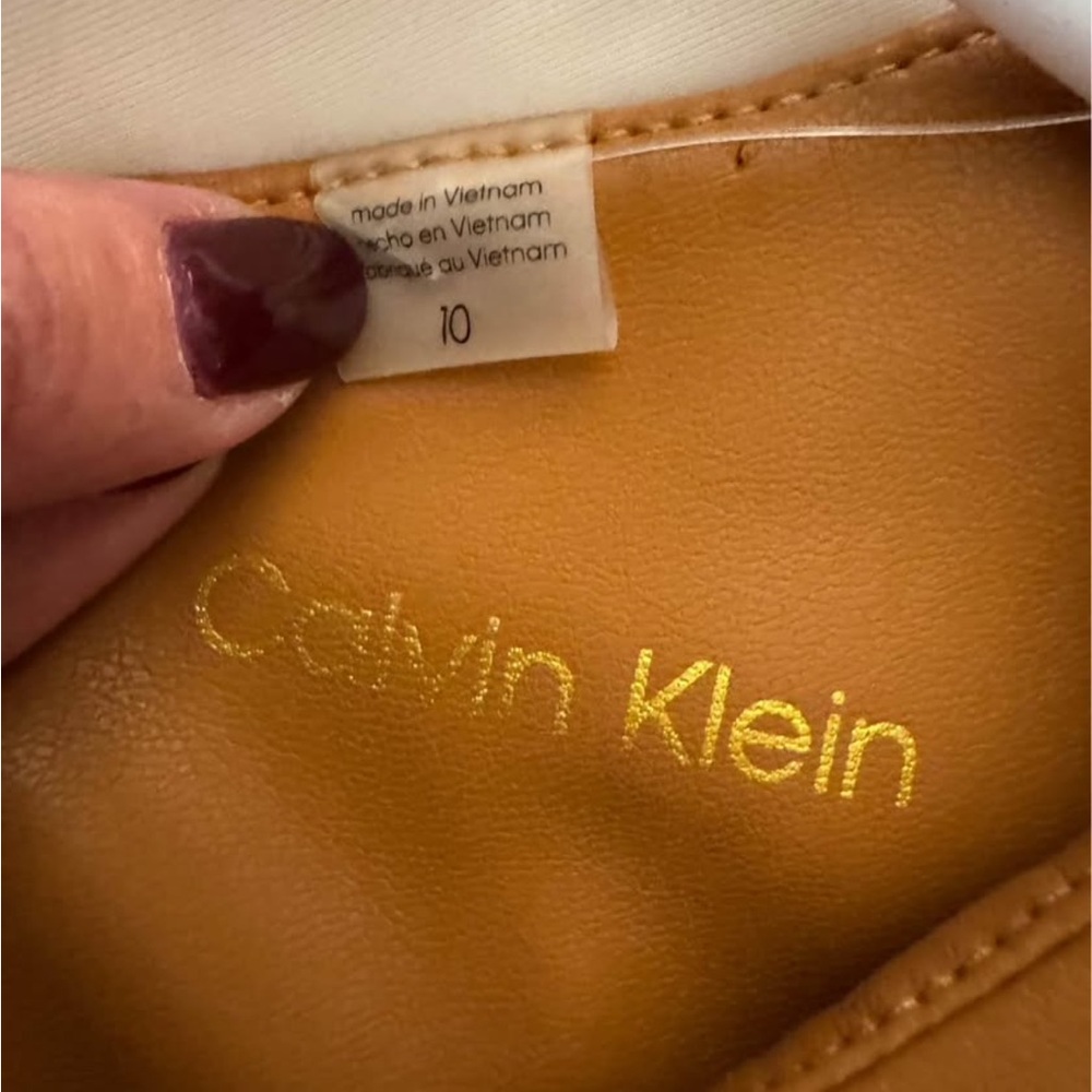 Calvin Klein Faux Leather Dress – Size 10, brand new